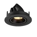 SLV Luminaria empotrable para techos NUMINOS® GIMBLE S redondo, apto para puestos de trabajo VDU IP20, negro, barnizado regulable