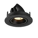 SLV Luminaria empotrable para techos NUMINOS® GIMBLE S redondo, apto para puestos de trabajo VDU IP20, negro, barnizado regulable