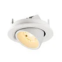 SLV Luminaria empotrable para techos NUMINOS® GIMBLE S redondo, apto para puestos de trabajo VDU IP20, blanco, barnizado regulable