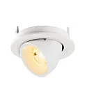 SLV Luminaria empotrable para techos NUMINOS® GIMBLE S redondo, apto para puestos de trabajo VDU IP20, blanco, barnizado regulable