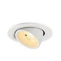 SLV Luminaria empotrable para techos NUMINOS® GIMBLE S redondo, apto para puestos de trabajo VDU IP20, blanco, barnizado regulable