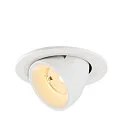 Luminaria empotrable para techos NUMINOS® GIMBLE S redondo, apto para puestos de trabajo VDU IP20, blanco, barnizado regulable