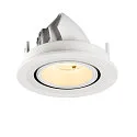 SLV Luminaria empotrable para techos NUMINOS® GIMBLE S redondo, apto para puestos de trabajo VDU IP20, blanco, barnizado regulable