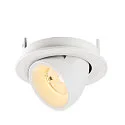 SLV Luminaria empotrable para techos NUMINOS® GIMBLE S redondo, apto para puestos de trabajo VDU IP20, blanco, barnizado regulable