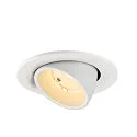 SLV Luminaria empotrable para techos NUMINOS® GIMBLE S redondo, apto para puestos de trabajo VDU IP20, blanco, barnizado regulable