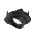 SLV Luminaria empotrable para techos NUMINOS® GIMBLE S redondo, apto para puestos de trabajo VDU IP20, negro, barnizado regulable