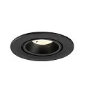 SLV Luminaria empotrable para techos NUMINOS® GIMBLE S redondo, apto para puestos de trabajo VDU IP20, negro, barnizado regulable
