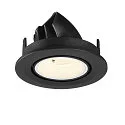SLV Luminaria empotrable para techos NUMINOS® GIMBLE S redondo, apto para puestos de trabajo VDU IP20, negro, blanco