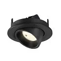 SLV Luminaria empotrable para techos NUMINOS® GIMBLE S redondo, apto para puestos de trabajo VDU IP20, negro, barnizado regulable