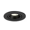 SLV Luminaria empotrable para techos NUMINOS® GIMBLE S redondo, apto para puestos de trabajo VDU IP20, negro, barnizado regulable