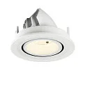 SLV Luminaria empotrable para techos NUMINOS® GIMBLE S redondo, apto para puestos de trabajo VDU IP20, blanco, barnizado regulable