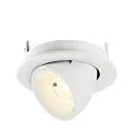 SLV Luminaria empotrable para techos NUMINOS® GIMBLE S redondo, apto para puestos de trabajo VDU IP20, blanco, barnizado regulable