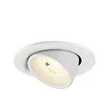 SLV Luminaria empotrable para techos NUMINOS® GIMBLE S redondo, apto para puestos de trabajo VDU IP20, blanco, barnizado regulable