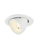 Luminaria empotrable para techos NUMINOS® GIMBLE S redondo, apto para puestos de trabajo VDU IP20, blanco, barnizado regulable