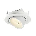 SLV Luminaria empotrable para techos NUMINOS® GIMBLE S redondo, apto para puestos de trabajo VDU IP20, blanco, barnizado regulable