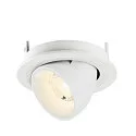 SLV Luminaria empotrable para techos NUMINOS® GIMBLE S redondo, apto para puestos de trabajo VDU IP20, blanco, barnizado regulable