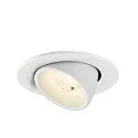SLV Luminaria empotrable para techos NUMINOS® GIMBLE S redondo, apto para puestos de trabajo VDU IP20, blanco, barnizado regulable