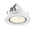SLV Luminaria empotrable para techos NUMINOS® GIMBLE S redondo, apto para puestos de trabajo VDU IP20, blanco, barnizado regulable