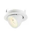SLV Luminaria empotrable para techos NUMINOS® GIMBLE S redondo, apto para puestos de trabajo VDU IP20, blanco, barnizado regulable