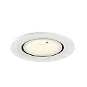 SLV Luminaria empotrable para techos NUMINOS® GIMBLE S redondo, apto para puestos de trabajo VDU IP20, blanco, barnizado regulable