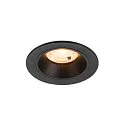 Luminaria empotrable para techos NUMINOS® S redondo, apto para puestos de trabajo VDU IP20, negro, barnizado regulable