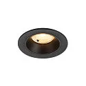 Luminaria empotrable para techos NUMINOS® S redondo, apto para puestos de trabajo VDU IP20, negro, barnizado regulable