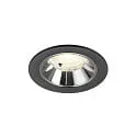 Luminaria empotrable para techos NUMINOS® S apto para puestos de trabajo VDU IP20, cromo, negro regulable