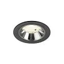 Luminaria empotrable para techos NUMINOS® S apto para puestos de trabajo VDU IP20, cromo, negro regulable
