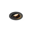 ceiling recessed luminaire NUMINOS® MOVE S round, suitable for VDU workstation IP20, black, lacquered dimmable