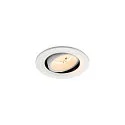 Luminaria empotrable para techos NUMINOS® MOVE S redondo, apto para puestos de trabajo VDU IP20, blanco, barnizado regulable