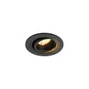 ceiling recessed luminaire NUMINOS® MOVE S round, suitable for VDU workstation IP20, black, lacquered dimmable