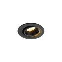 ceiling recessed luminaire NUMINOS® MOVE S round, suitable for VDU workstation IP20, black, lacquered dimmable
