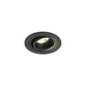 ceiling recessed luminaire NUMINOS® MOVE S round, suitable for VDU workstation IP20, black, lacquered dimmable