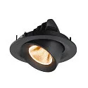 SLV Luminaria empotrable para techos NUMINOS® GIMBLE M apto para puestos de trabajo VDU IP20, negro, barnizado regulable