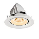 SLV Luminaria empotrable para techos NUMINOS® GIMBLE M apto para puestos de trabajo VDU IP20, blanco, barnizado regulable