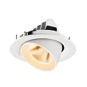 SLV Luminaria empotrable para techos NUMINOS® GIMBLE M apto para puestos de trabajo VDU IP20, blanco, barnizado regulable