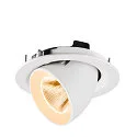 SLV Luminaria empotrable para techos NUMINOS® GIMBLE M apto para puestos de trabajo VDU IP20, blanco, barnizado regulable