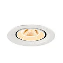 SLV Luminaria empotrable para techos NUMINOS® GIMBLE M apto para puestos de trabajo VDU IP20, blanco, barnizado regulable