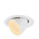 Luminaria empotrable para techos NUMINOS® GIMBLE M apto para puestos de trabajo VDU IP20, blanco, barnizado regulable
