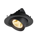 SLV Luminaria empotrable para techos NUMINOS® GIMBLE M apto para puestos de trabajo VDU IP20, negro, barnizado regulable