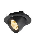 SLV Luminaria empotrable para techos NUMINOS® GIMBLE M apto para puestos de trabajo VDU IP20, negro, barnizado regulable
