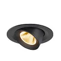 SLV Luminaria empotrable para techos NUMINOS® GIMBLE M apto para puestos de trabajo VDU IP20, negro, barnizado regulable