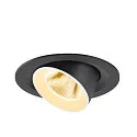 SLV Luminaria empotrable para techos NUMINOS® GIMBLE M apto para puestos de trabajo VDU IP20, negro, blanco, barnizado regulable