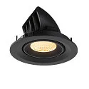 SLV ceiling recessed luminaire NUMINOS® GIMBLE M suitable for VDU workstation IP20, black, lacquered dimmable