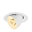 Luminaria empotrable para techos NUMINOS® GIMBLE M apto para puestos de trabajo VDU IP20, blanco, barnizado regulable