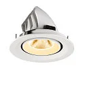 SLV Luminaria empotrable para techos NUMINOS® GIMBLE M apto para puestos de trabajo VDU IP20, blanco, barnizado regulable