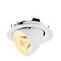 SLV Luminaria empotrable para techos NUMINOS® GIMBLE M apto para puestos de trabajo VDU IP20, blanco, barnizado regulable