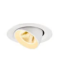 SLV Luminaria empotrable para techos NUMINOS® GIMBLE M apto para puestos de trabajo VDU IP20, blanco, barnizado regulable