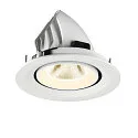 SLV Luminaria empotrable para techos NUMINOS® GIMBLE M apto para puestos de trabajo VDU IP20, blanco, barnizado regulable