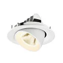 SLV Luminaria empotrable para techos NUMINOS® GIMBLE M apto para puestos de trabajo VDU IP20, blanco, barnizado regulable